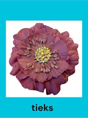 Tieks Mauve/Purple Fabric Flower Topper with Rhinestone Center